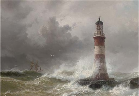 vilhelm-melbye-the-lonely-vigil_-the-eddystone-lighthouse,-heavy-weather